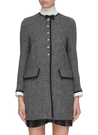 Main View - Click To Enlarge - MIU MIU - Embellished button tweed coat