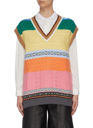 Main View - Click To Enlarge - MIU MIU - Patch Rib Knit Vest