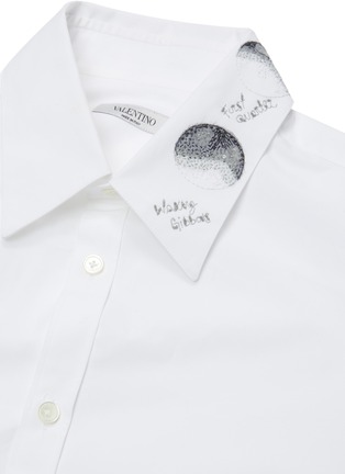 - VALENTINO GARAVANI - 'Moon' embroidered collar cotton shirt