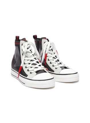 Detail View - Click To Enlarge - ASH - 'Gasper' sheer panel high top lace up sneakers