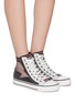 Figure View - Click To Enlarge - ASH - 'Gasper' sheer panel high top lace up sneakers