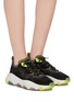 Figure View - Click To Enlarge - ASH - 'Eclipse Bis' chunky outsole suede panel ripstop sneakers