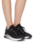 Figure View - Click To Enlarge - ASH - 'Krush Glitter' Knit Sneakers
