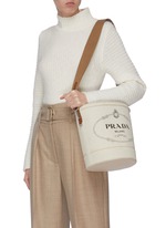 prada canvas bucket bag