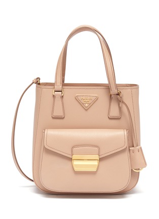 Main View - Click To Enlarge - PRADA - Double handle saffiano leather shoulder bag
