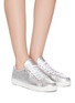 Figure View - Click To Enlarge - PRADA - Logo embossed nappa leather sneakers
