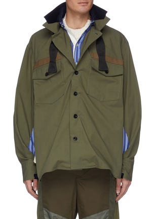 Main View - Click To Enlarge - SACAI - Bow tie stripe combo jacket
