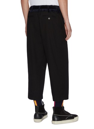 Back View - Click To Enlarge - SACAI - Belted Velvet Patch Crop Pants