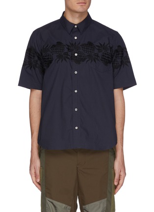 Main View - Click To Enlarge - SACAI - Pineapple embroidered polo shirt