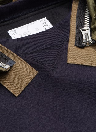  - SACAI - Panelled patch pocket hooded sweatshirt