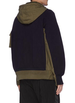Back View - Click To Enlarge - SACAI - Panelled patch pocket hooded sweatshirt