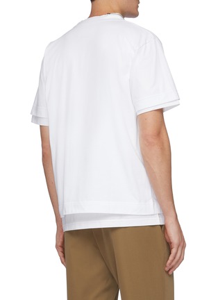 Back View - Click To Enlarge - SACAI - Zip neck double layer T-shirt
