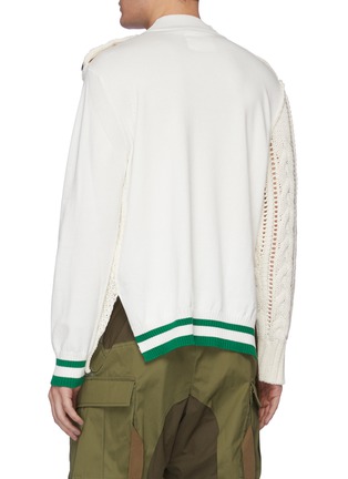 Back View - Click To Enlarge - SACAI - Cable mix knit sweater