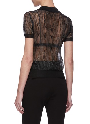 Back View - Click To Enlarge - MAISON MARGIELA - Distress Effect Sheer Top