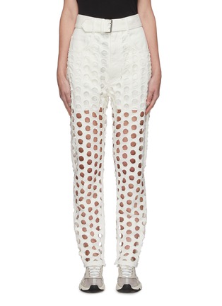 Main View - Click To Enlarge - MAISON MARGIELA - Laser cut polka dot belted jeans