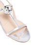 Detail View - Click To Enlarge - MIU MIU - Glass crystal strap mirror leather sandals