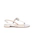 Main View - Click To Enlarge - MIU MIU - Glass crystal strap mirror leather sandals