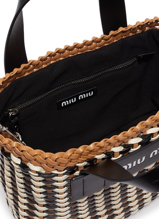 Detail View - Click To Enlarge - MIU MIU - Intreccio woven leather bucket bag