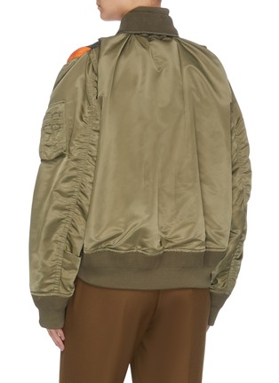 Back View - Click To Enlarge - SACAI - 'MA1' detachable hood colourblock patchwork jacket