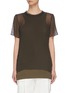 Main View - Click To Enlarge - SACAI - Sheer panel double neck plisse top