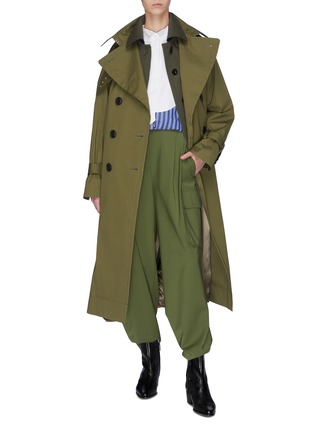 Figure View - Click To Enlarge - SACAI - Belted paneled trench coat