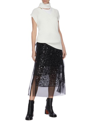 Figure View - Click To Enlarge - SACAI - Sequin sheer skirt