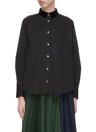 Main View - Click To Enlarge - SACAI - Lace panelled shirt