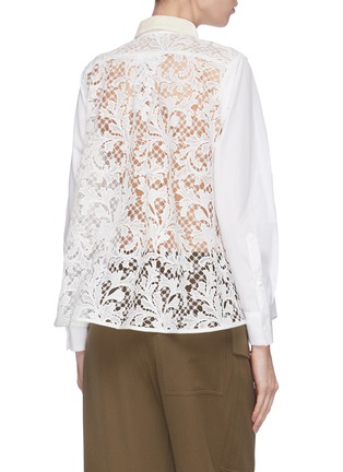 Back View - Click To Enlarge - SACAI - Lace panelled shirt