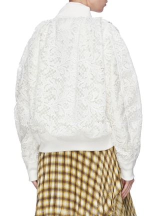 Back View - Click To Enlarge - SACAI - Double lace crop bomber jacket