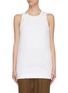 Main View - Click To Enlarge - SACAI - Sheer panel double neck plisse tank top