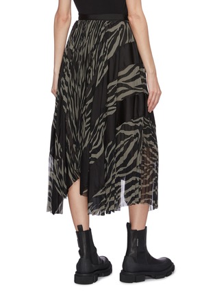Back View - Click To Enlarge - SACAI - Zebra print pleated long skirt