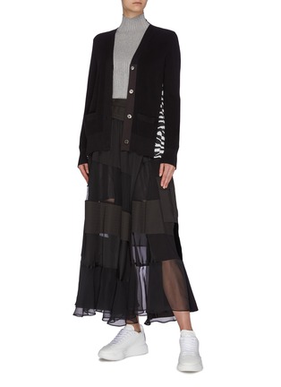 Figure View - Click To Enlarge - SACAI - Panelled maxi skirt
