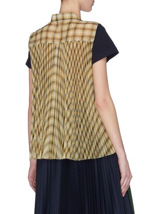Back View - Click To Enlarge - SACAI - Pleat flannel back panel T-shirt