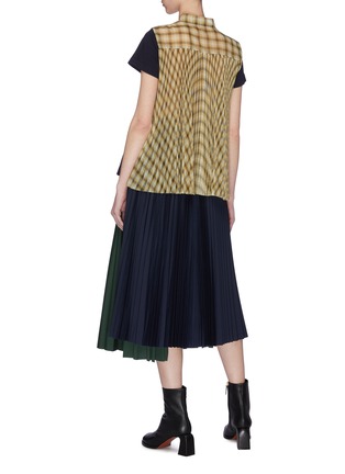Figure View - Click To Enlarge - SACAI - Pleat flannel back panel T-shirt