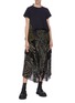 Figure View - Click To Enlarge - SACAI - Lace back panel T-shirt