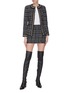 Figure View - Click To Enlarge - ALICE & OLIVIA - 'Carmen' pearl embellished check plaid blazer