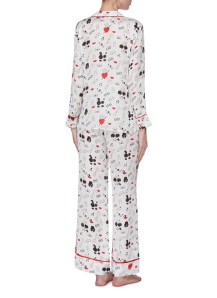 Back View - Click To Enlarge - ALICE & OLIVIA - 'Meera' Stace Face print contrast piping pajama pants