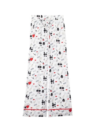 Main View - Click To Enlarge - ALICE & OLIVIA - 'Meera' Stace Face print contrast piping pajama pants