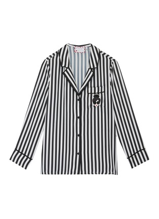 Main View - Click To Enlarge - ALICE & OLIVIA - x Morgan Lane 'Kier' Stace Face graphic patch stripe pajama top