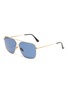 Main View - Click To Enlarge - SUPER - Metal frame brow bar square sunglasses