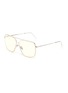 Main View - Click To Enlarge - SUPER - Metal frame brow bar squared sunglasses