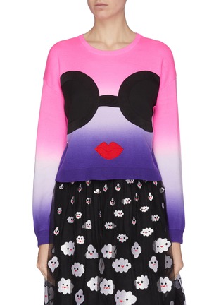 Main View - Click To Enlarge - ALICE & OLIVIA - 'Lenna' Stace face tie dye wool blend sweatshirt
