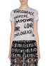 Main View - Click To Enlarge - ALICE & OLIVIA - 'Rylyn' slogan print sequin embellished T-shirt