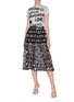 Figure View - Click To Enlarge - ALICE & OLIVIA - 'Levon' sequin slogan sheer midi skirt
