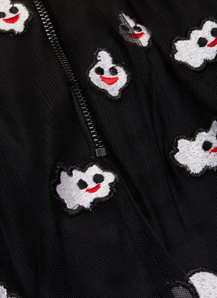 Detail View - Click To Enlarge - ALICE & OLIVIA - 'Catrina' rainbow waistband cloud embroidered skirt