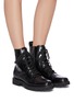 Figure View - Click To Enlarge - PEDDER RED - 'Kace' leather combat boots