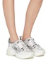 Figure View - Click To Enlarge - PEDDER RED - 'Mia' patchwork chunky sneakers