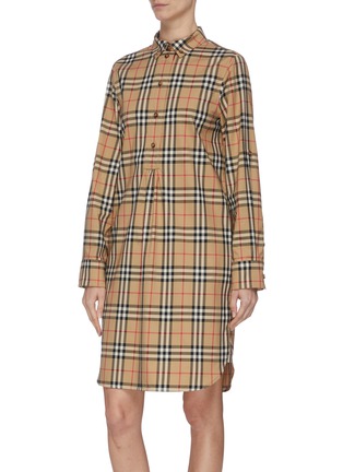 Detail View - Click To Enlarge - BURBERRY - Archive check shirt dress