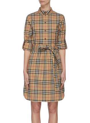 Main View - Click To Enlarge - BURBERRY - Archive check shirt dress