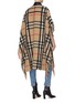 Back View - Click To Enlarge - BURBERRY - Leather taping check cape